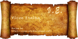 Vicze Etelka névjegykártya